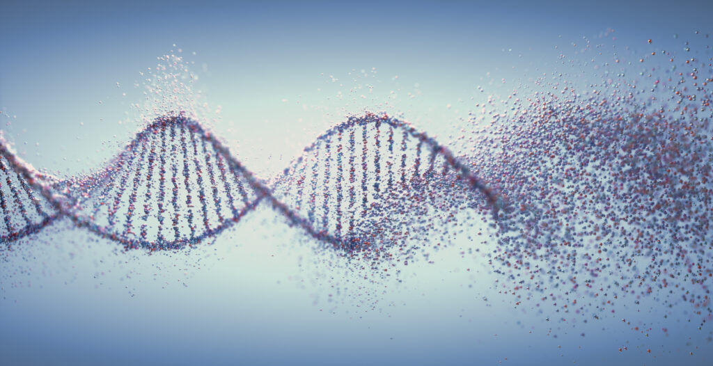 Colorful DNA molecule.