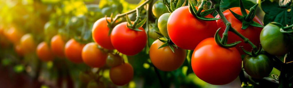 Lush green tomato plants bearing ripe fruits, epitomizing successful cultivation and sustainable agriculture practices for fresh, homegrown produce.