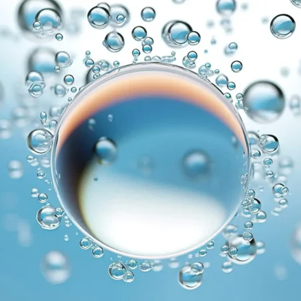 water droplets in a massive container of water