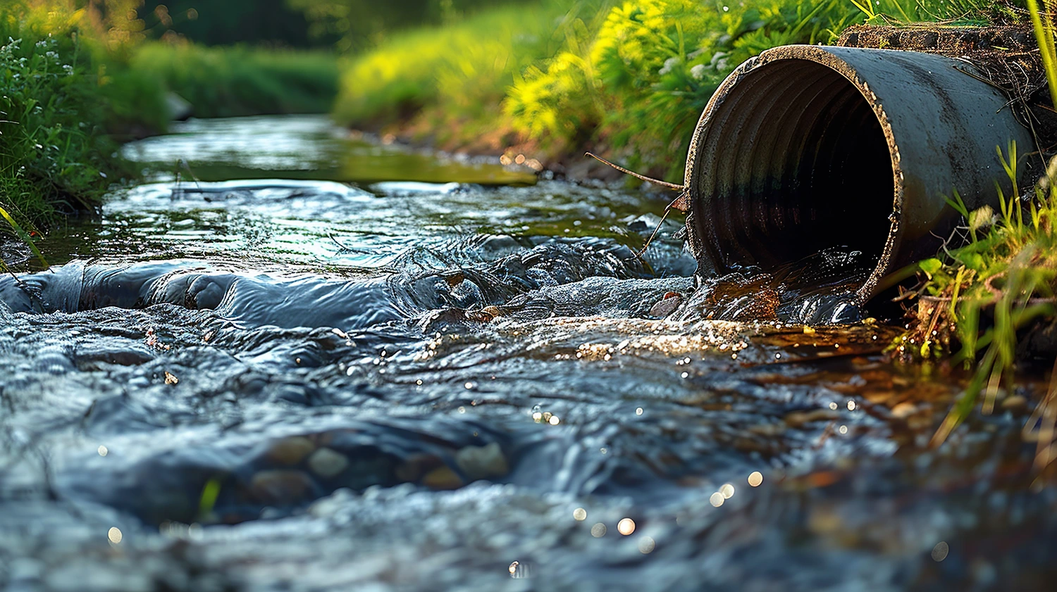 dirty water coming out of a pipe